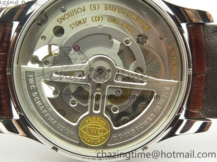 MIROTIME 0701 Lightweight Portuguese Tourbillon IW504602 SS ZF Best Edition Gray Dial on Brown Leather Strap 7177